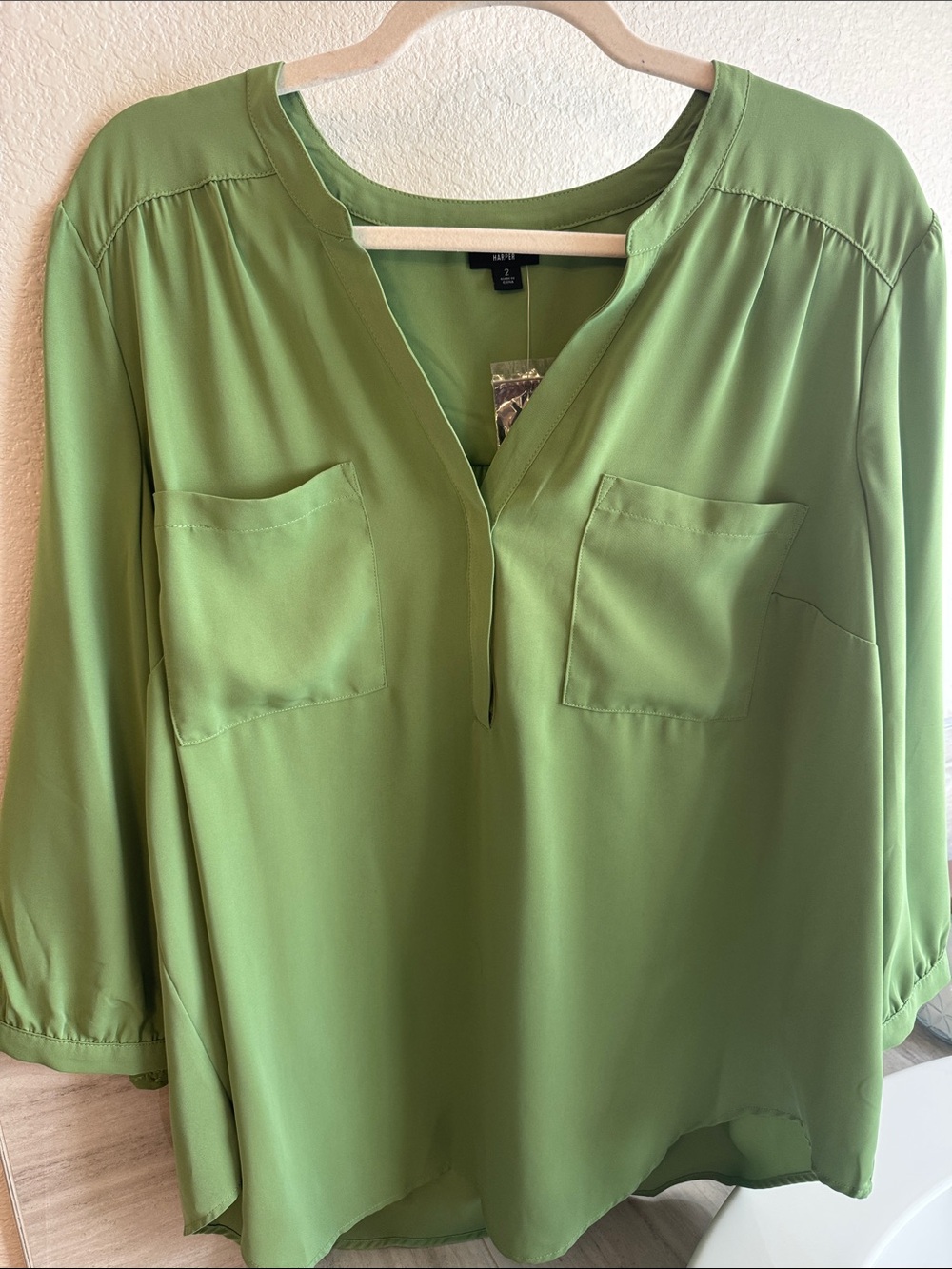 torrid Light Green Split-Neck Tunic Blouse